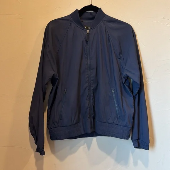 ATHLETA Women’s Bomber Jacket Navy Blue Size M - Picture 1 of 7
